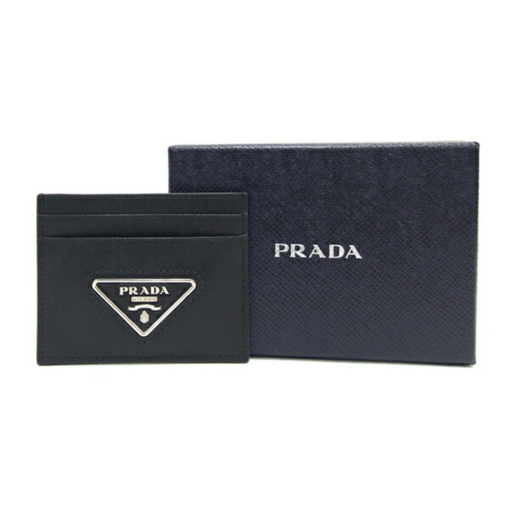 Prada Triangular Case Passports Leather Black Car… - image 6